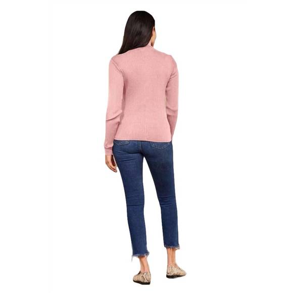 NEW LAMADE andre long sleeve snap turtleneck top in pink quartz - Picture 2 of 4